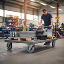 200mm Heavy Duty Braked Swivel Plate Castor with Grey Elastic Tyre