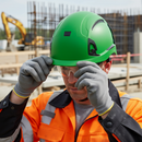 Heavy Duty Wheel Ratchet Safety Helmet with New Features - Green