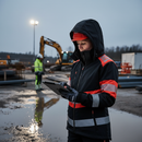 Premium Women's Hi-Vis Softshell Jacket - Waterproof, Windproof, Breathable with Detachable Hood and Chest Pocket