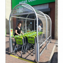 Premium Eco Shopping Trolley Shelter - Durable Aluminium Frame with Polycarbonate Roof for Supermarkets