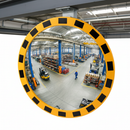Premium Heavy Duty Convex Safety Mirror with Shockproof Acrylic and Yellow-Black Surround for Indoor and Outdoor Use