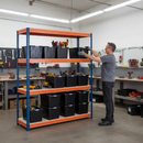 Heavy Duty Shelving with 12x 37L Plastic Storage Boxes - 1600mm High
