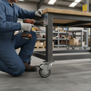 100mm Heavy Duty Braked Swivel Plate Castor with Grey TPR Wheels