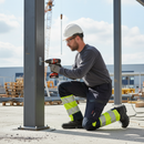 High-Performance Trousers With Kneepad Pockets - Dark Navy/Hi-Vis Yellow