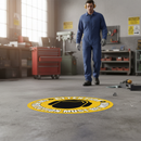 Premium High-Visibility Floor Sign - 430mm for Ear Protection Safety in Industrial Settings