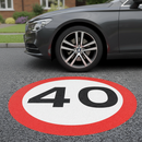 Premium 40mph Speed Limit Roundels - Thermoplastic, Easy Application, Non-Slip Design for Enhanced Traffic Safety