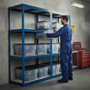 2x Heavy Duty Shelving Units - 1600mm High with 12x 24L Storage Boxes