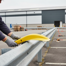 Heavy Duty Yellow Powder Coated Galvanized Steel Fishtail Armco Barrier End Cap for Enhanced Visibility and Durability
