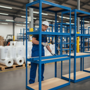 4x Heavy Duty Shelving - 1600mm High - 200/280kg Capacity - Blue