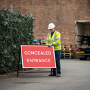 Professional Concealed Entrance Road Sign - 1050x750mm with Engineer Grade Retroreflective Face