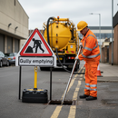 Premium Roll-Up Road Sign Supplementary Plate for Gully Emptying with Easy Attachment System