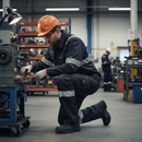 Premium ARC Flash & Fire Retardant Trousers With Kneepad Pockets - Dark Navy/Hi-Vis Yellow