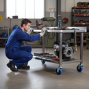 125mm Fixed Plate Castor with Blue Elastic Nylon Centre