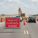 Premium Roll-Up Traffic Control Ahead Sign 1050x750mm - Durable, Portable and Chapter 8 Compliant for Mobile Works