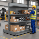 Premium 1.8m High Double-Sided Gondola Bay with Base Shelf and Adjustable Upper Shelves for Retail Display
