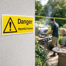 Danger Harmful Fumes Safety Sign – 1mm Rigid Plastic – Indoor/Outdoor Use