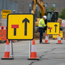 Premium Twin Lane Wicket Closure Sign with 3mm Plastic Backing, 800mm x 900mm Dimensions, Ideal for Multilane Road Management