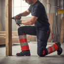 High-Performance Trousers with Kneepad Pockets - Dark Navy/Hi-Vis Red