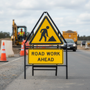 Premium 750mm Triangular Metal Road Sign Frame with Supplementary Plate Space, Heavy Duty Mild Steel Construction