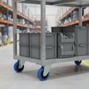 100mm Heavy Duty Swivel Bolt Hole Castor with Blue Elastic Nylon Centre