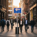 Premium One Way Sign for Pedestrians - Durable Composite with Reflective R2 Grade Material for Post Mounting Safety