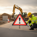 Premium Roll-Up Danger Sign with Galvanized Frame and Retro-Reflective PVC Face for Hazard Warnings