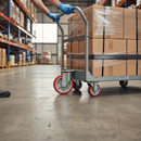 200mm Heavy Duty Swivel Plate Castor with Red Polyurethane Wheels