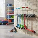 Premium Wall-Mounted Scooter Rack - 6 Space Galvanised Steel with Locking System for Secure Storage