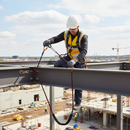 Premium 5m Adjustable Work Positioning Lanyard with Fixed Rope Grab and 2 Karabiners for Safe Height Work
