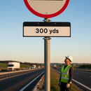 Professional 300 Yards Drop Supplementary Plate for EnduraSign Frame - Durable 2mm Plastic with Reflective Vinyl Finish