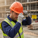 Premium Safety Helmet with Mid Peak, Wheel Ratchet and Vented Design - Orange