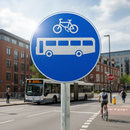 Premium Post Mounted Sign for Buses and Cycles - RA2 Reflective Composite Material with Clear Visibility and Easy Mounting