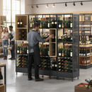 Premium Multi-Tier Wine Display Rack for Retail - Versatile, Robust, and Stylish Alcohol Presentation