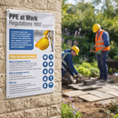 Personal Protective Equipment Poster – 400mm x 600mm – Rigid Plastic – Indoor/Outdoor Use