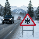 Premium Ice Warning Sign Face Dia. 554.2 - Cold Conditions Safety Alert for Road Users