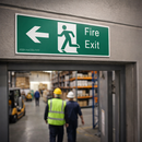 Braille Fire Exit Sign – 450mm x 150mm – PVC with Adhesive – Indoor Safety