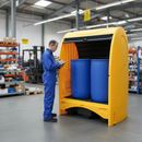 Heavy Duty 2 Drum Spill Pallet Hardcover with Roller Door