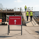 Premium Pedestrians Arrow Up Sign - Engineer Grade Retroreflective Metal Sign, 600x450mm for Road Safety