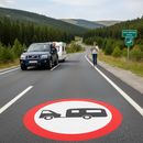 Professional Preformed Thermoplastic Road Markings for 'No Towed Caravans' - Easy Application, Non-Slip Design, and Fast Installation