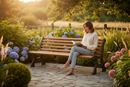 Premium Heavy Duty Bench with Rainforest Hardwood Slats for Parks and Gardens - Durable, Weather-Resistant Design