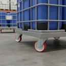 100mm Heavy Duty Fixed Plate Castor with Red Polyurethane Wheel