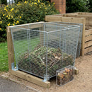 Square Wire Basket Litter Bin – 350 Litre, Galvanised Steel