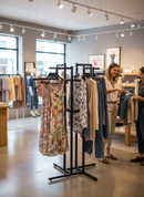 Premium Four-Arm Clothing Rail - 1460mm Tall with 1325mm Span for Efficient Garment Display and Organization