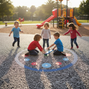 Premium 12 Hour Clock Playground Marking for Time Learning with 12 Dots and Outer Line for Educational Play Areas