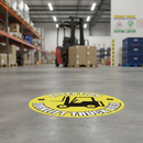Premium Self-Adhesive Floor Sign for Forklift Truck Area - High Visibility, Slip Resistant, Durable Warning Sign, 430mm Diameter