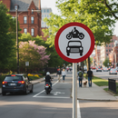 Professional Post Mounted Sign for All Motor Vehicles Prohibition - Dia 619 R2/RA2 with Multiple Size Options