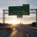 Premium 'On Slip Road' Supplementary Plate for 750mm Metal Road Signs with Retroreflective Face