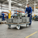 200mm Heavy Duty Swivel Plate Castor with White Nylon Wheel