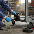 125mm Diameter Premium Elastic Rubber Tyred Wheel with Nylon Centre