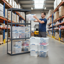 Premium Shelving Unit - 1600mm High with 12x 33.5L Storage Boxes